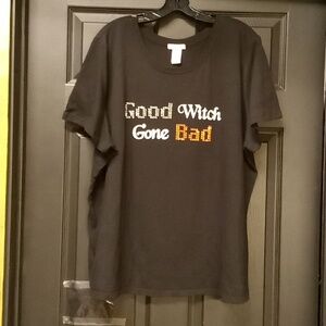 Black Graphic T-Shirt with Text Design